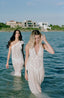 White lace cover-up for beach trip.