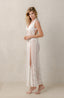 Swimsuit cover-ups with leg slit.