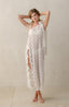 Beach coverups with white fabric and lace details for resort and travel.